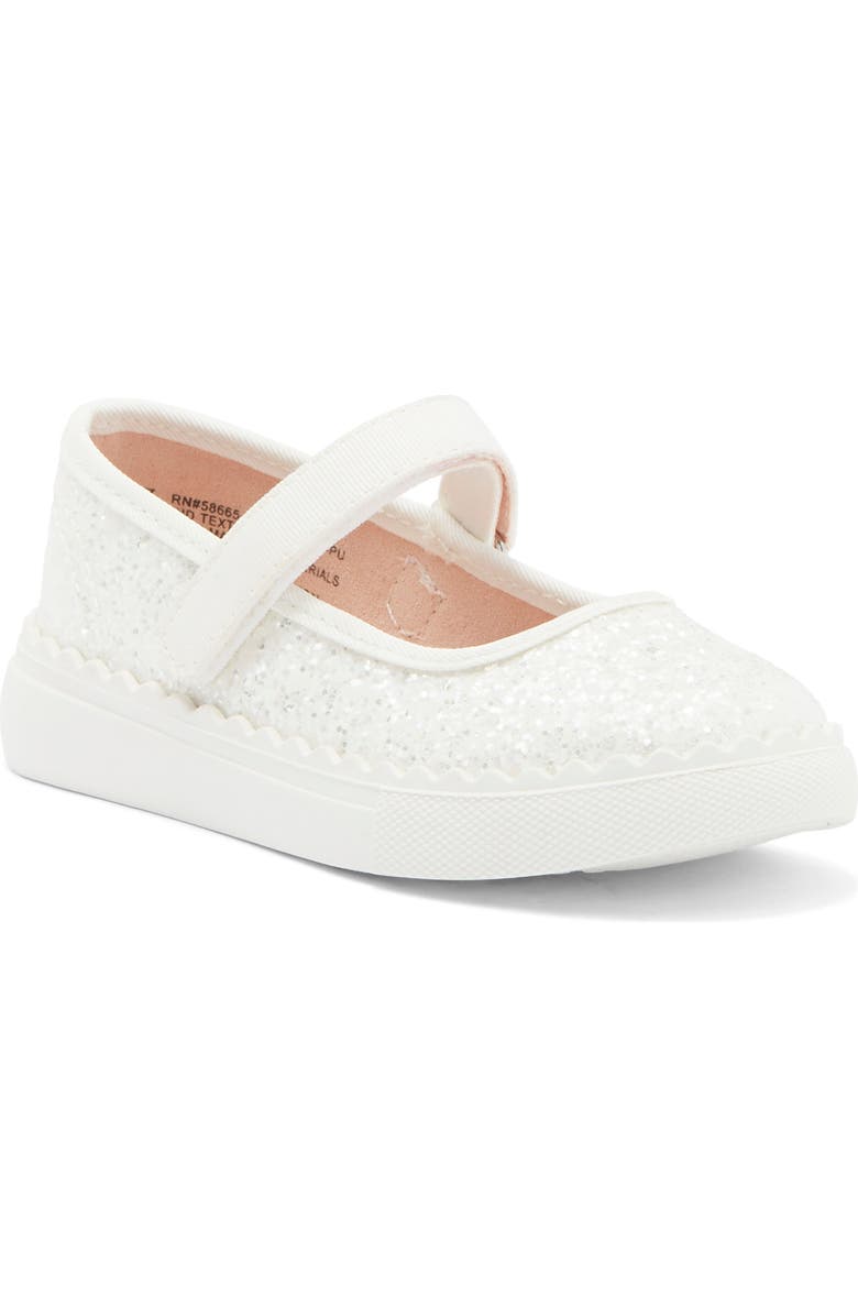 Harper Canyon Kids' Pearlla Play Glitter Sneaker, Main, color, White Glitter