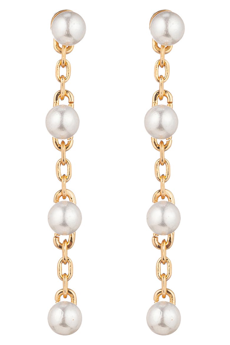 Lo Lo Faux Pearl Drop Earrings, Main, color, GOLD