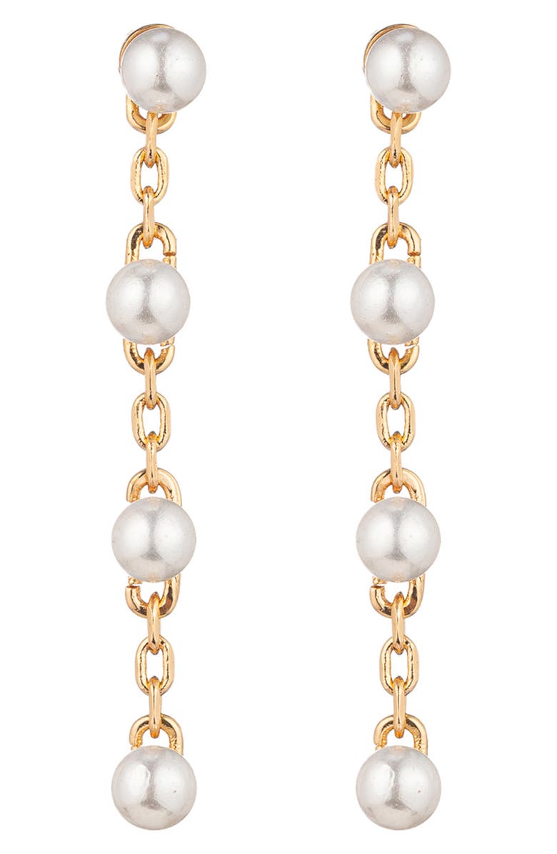 EYE CANDY LOS ANGELES Lo Lo Faux Pearl Drop Earrings, Main, color, Gold