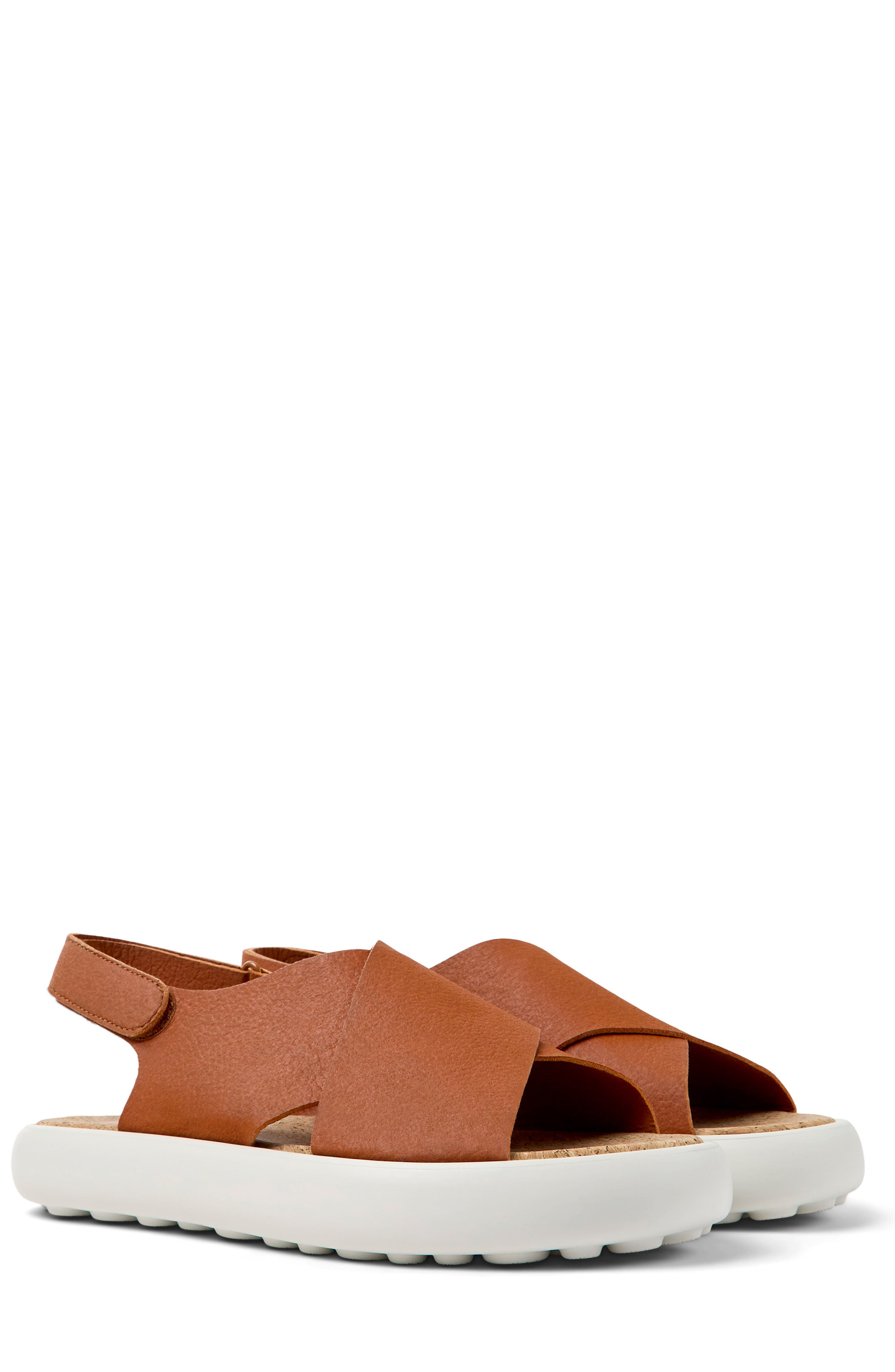Camper Pelotas Flota Crisscross Slingback Sandal, Alternate, color, Medium Brown