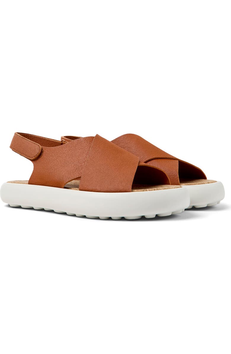 Camper Pelotas Flota Crisscross Slingback Sandal, Alternate, color, Medium Brown