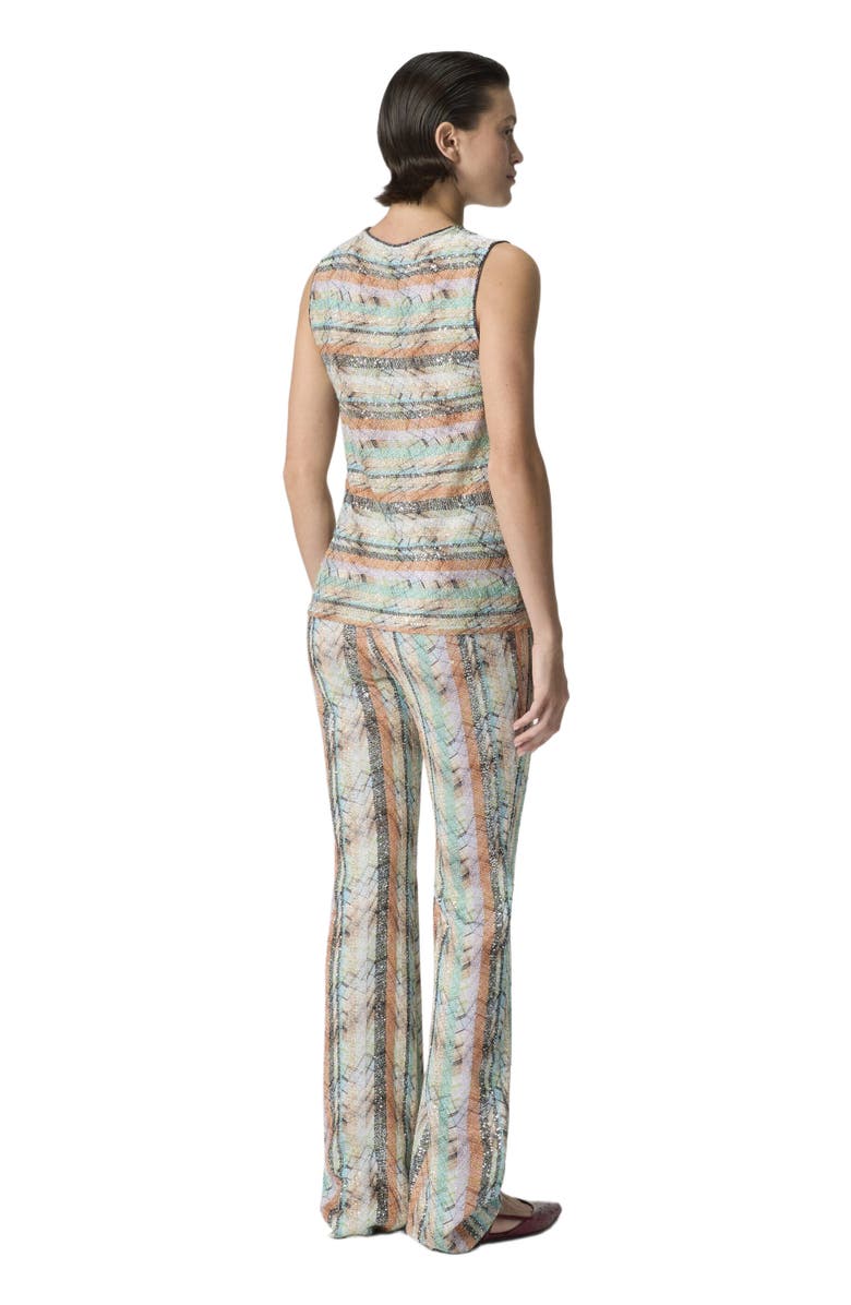 Missoni Multi-technique Mixed Viscose Lamé Sleeveless Top, Alternate, color, Green& Brown