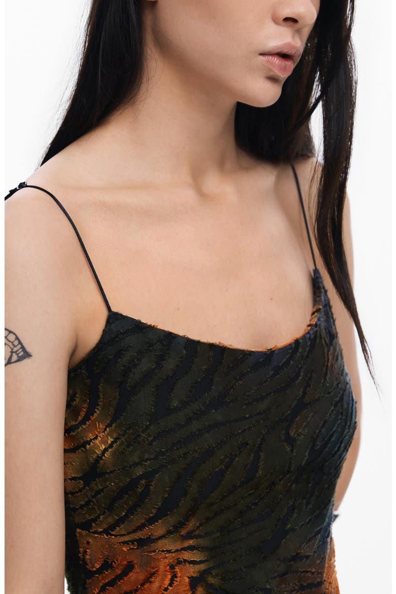 Tiger Stripe Slipdress, Alternate, color, GREEN
