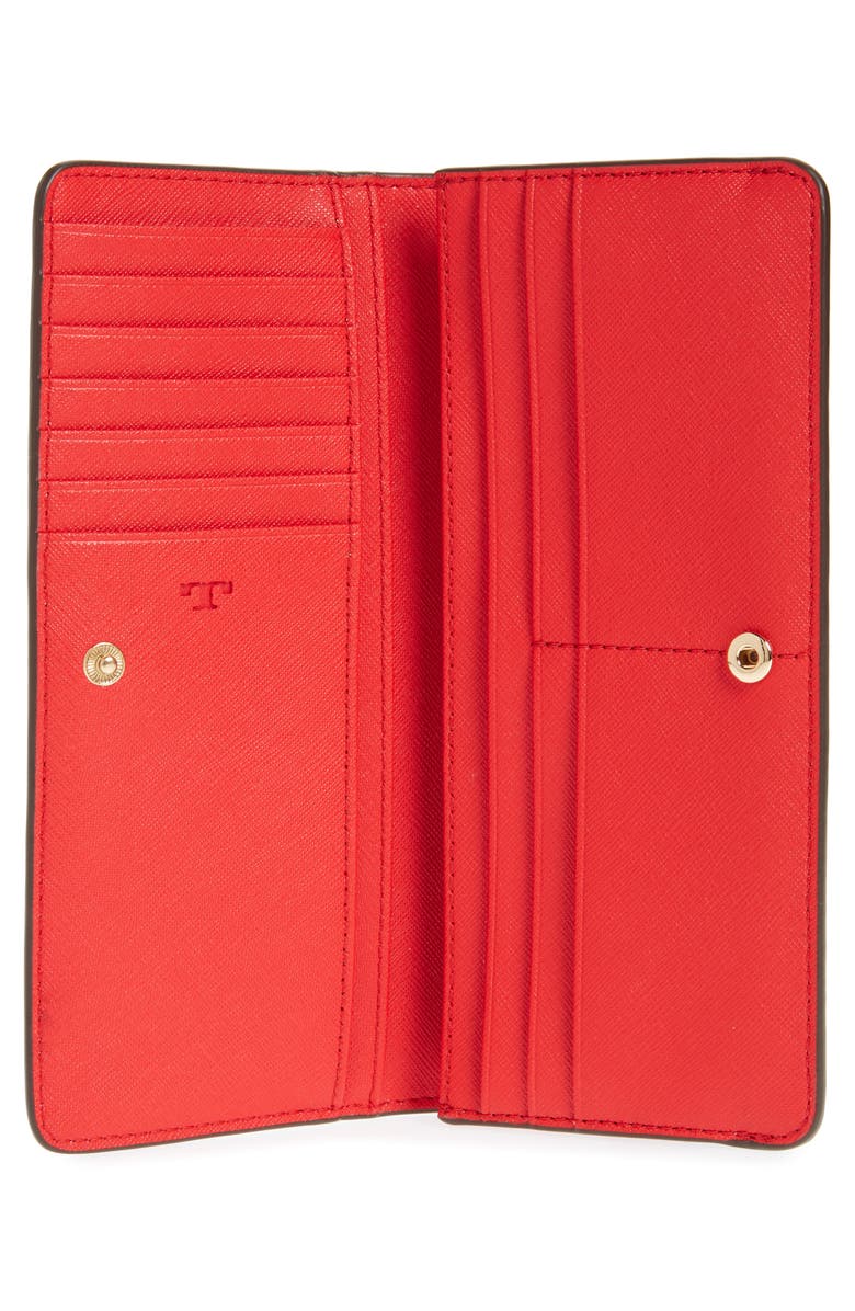Tory Burch Robinson Saffiano Leather Continental Wallet, Alternate, color,