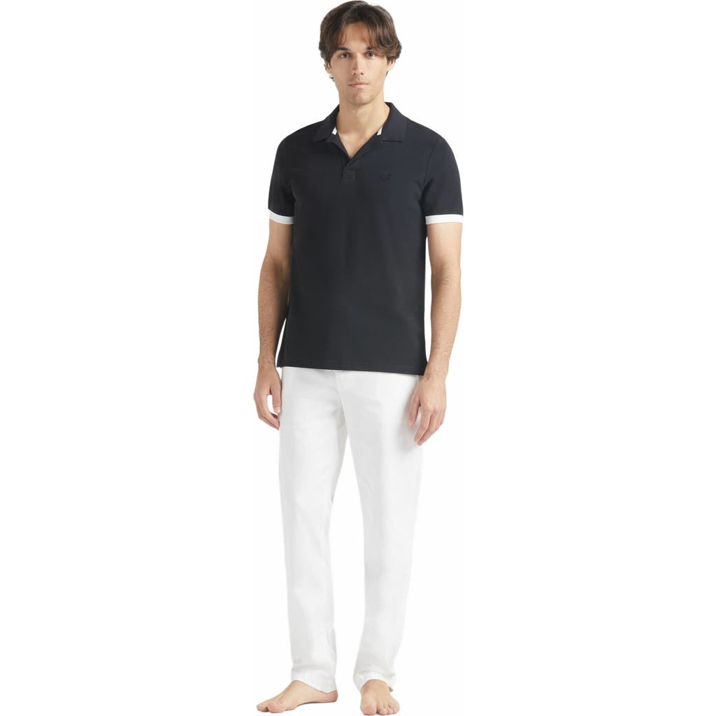 Vilebrequin Solid Cotton Polo In Noir