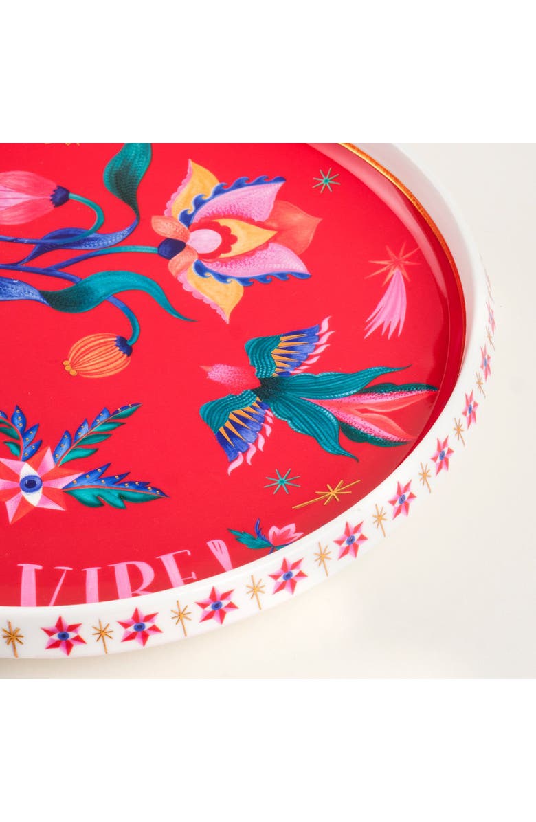 Zsa Zsa Zsu Shekou Porcelain Decorative Tray 10X10X1 In, Alternate, color, Red