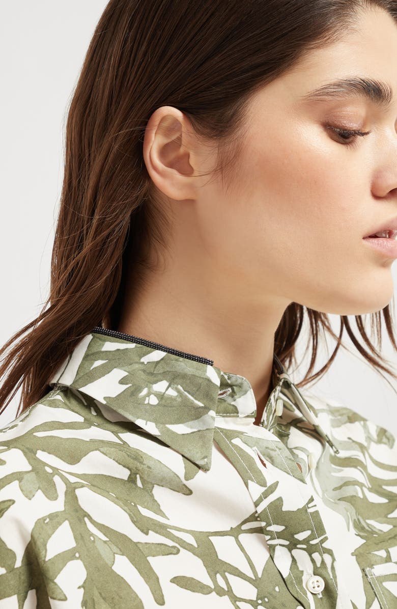 Brunello Cucinelli Herbarium Print chemisier dress, Alternate, color,