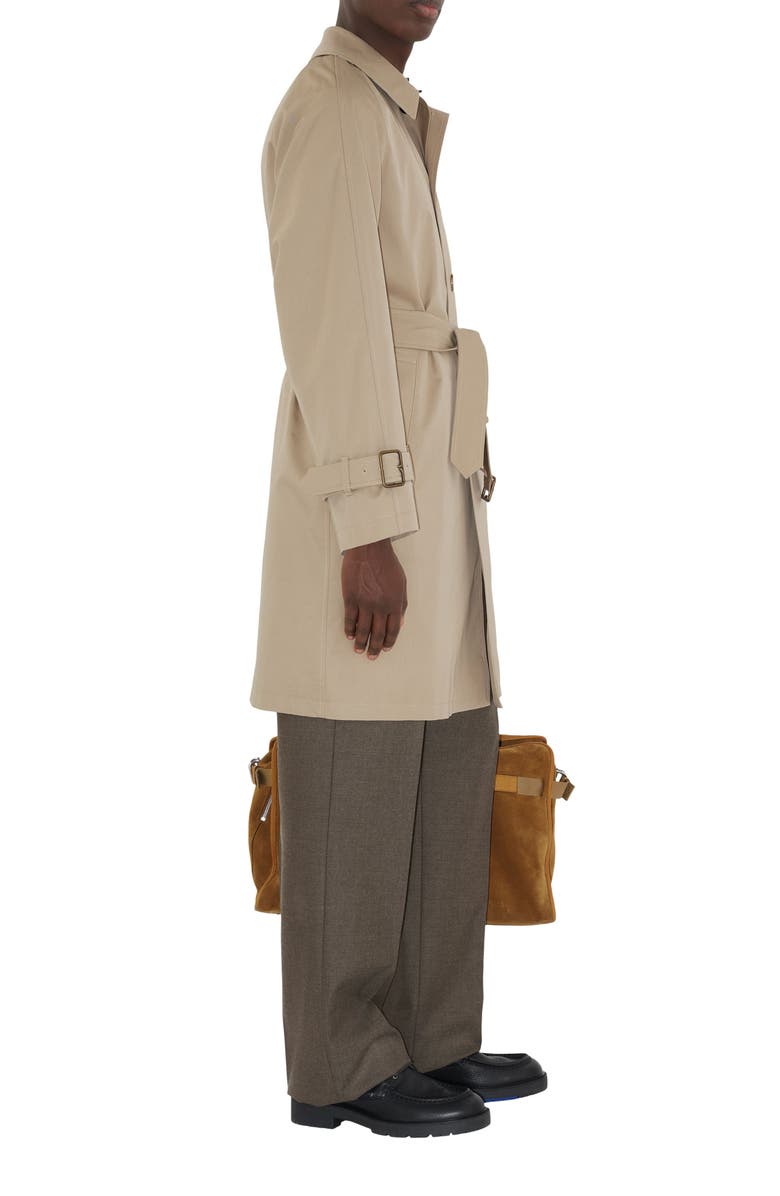 Burberry Cotton Gabardine Long Car Coat, Alternate, color, 