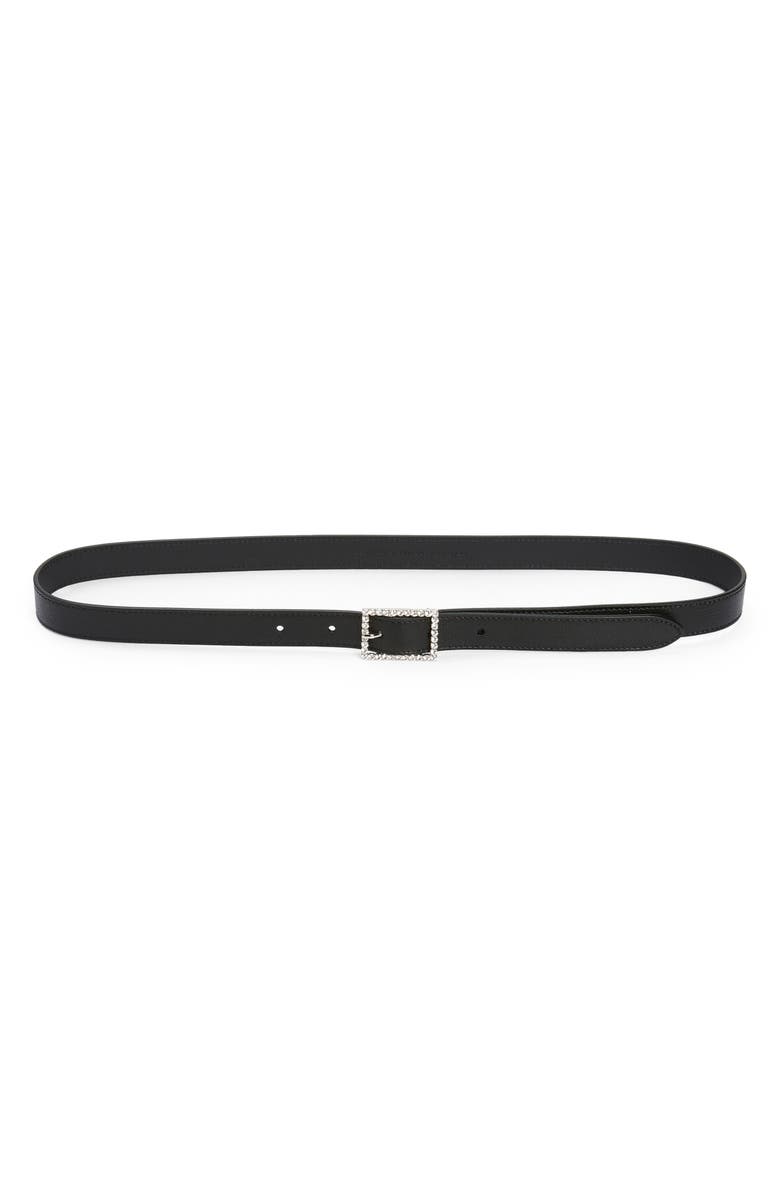 Saint Laurent Embellished Leather Belt, Main, color, 