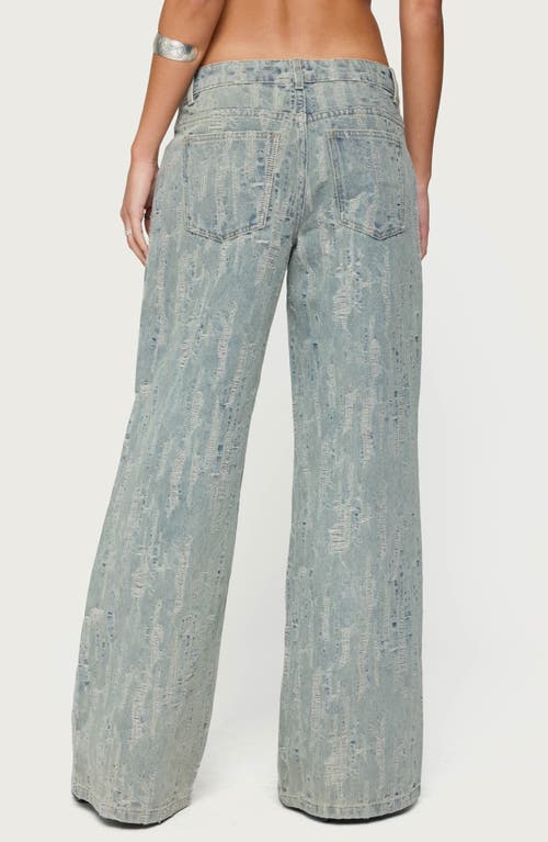Edikted Blaze Distressed Low Rise Light Rinse Wash Jeans