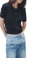 rag & bone Dina Short Sleeve Cotton Blend Cardigan
