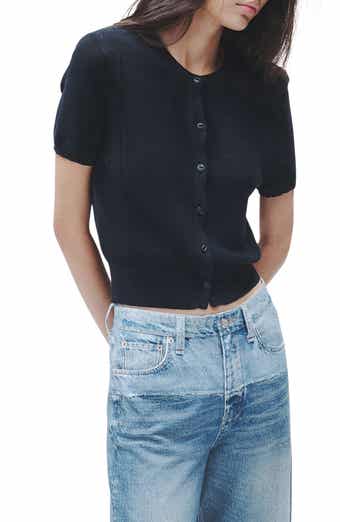 Dina Short Sleeve Cotton Blend Cardigan