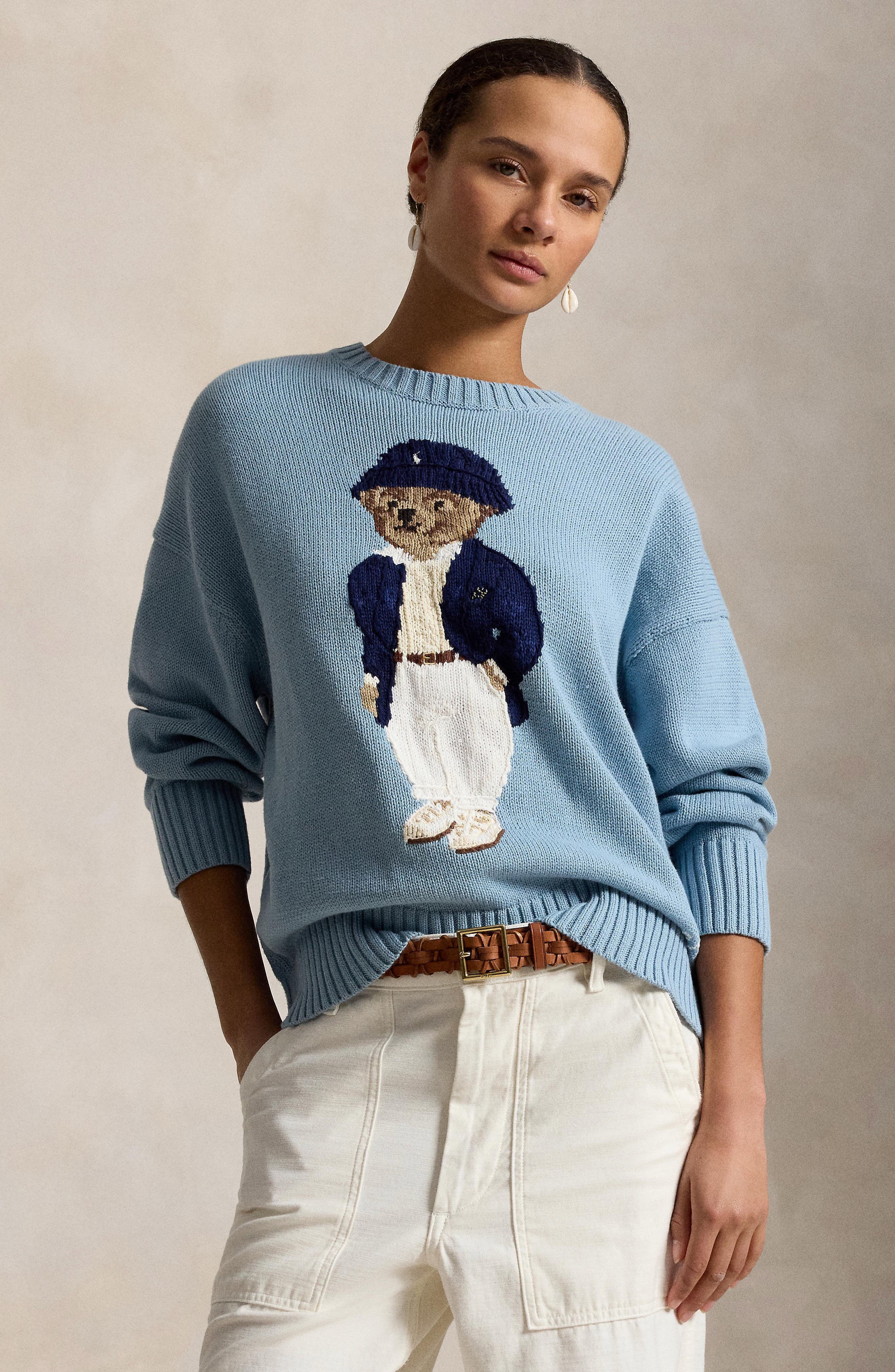今期新作Polo Bear トレーナー ネイビー 165/92A最安値 Oversize Polo Bear Cotton Sweater (Women) | Nordstrom