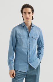 Brunello Cucinelli Lightweight denim western shirt