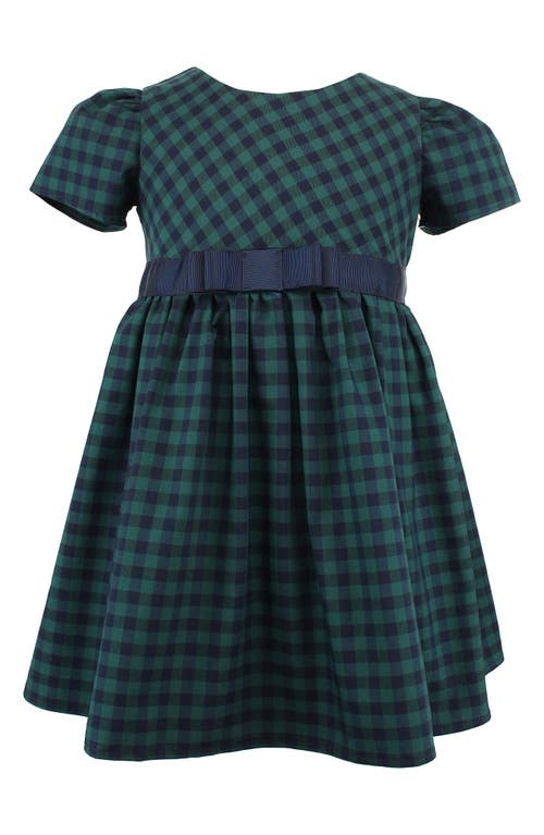 Popatu Kids' Check Fit & Flare Dress in Green 