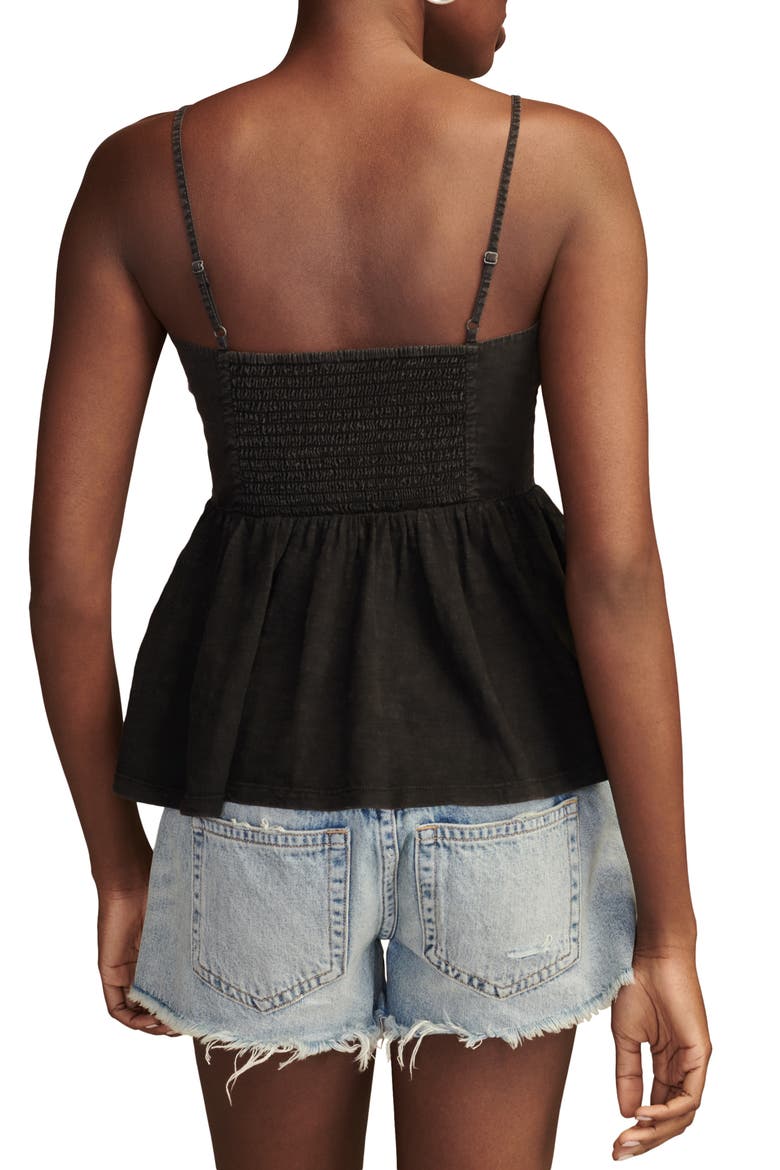 Embroidered Henley Tank Top, Alternate, color, METEORITE