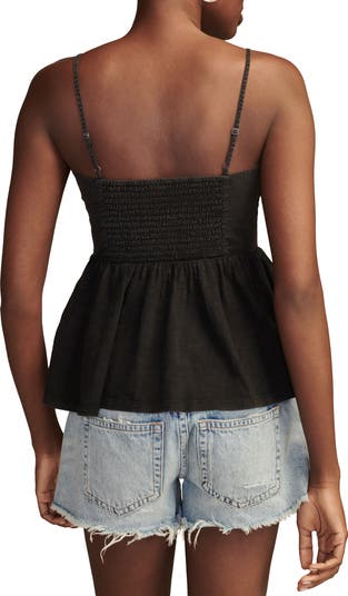 ラッキーブランド Lucky Brand Embroidered Henley Tank レディース シャツ トップス ウィスパー White EMROIDERED HENLEY TANK | Lucky Brand