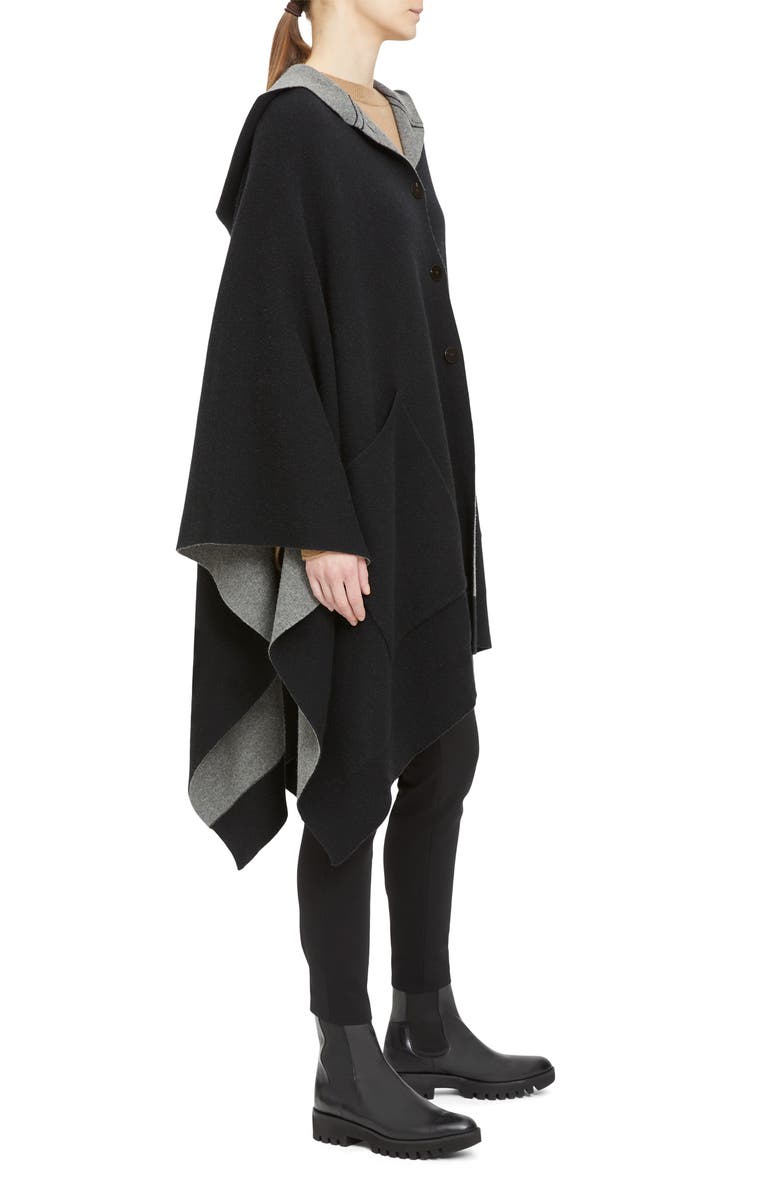 Theory Hooded Wool & Cashmere Poncho, Alternate, color, 