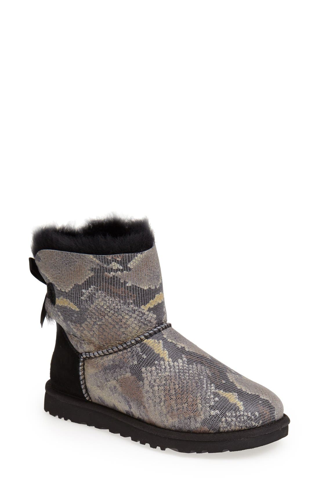 UGG<sup>®</sup> Australia 'Mini Bailey Bow' Snake Print Boot, Main, color, 