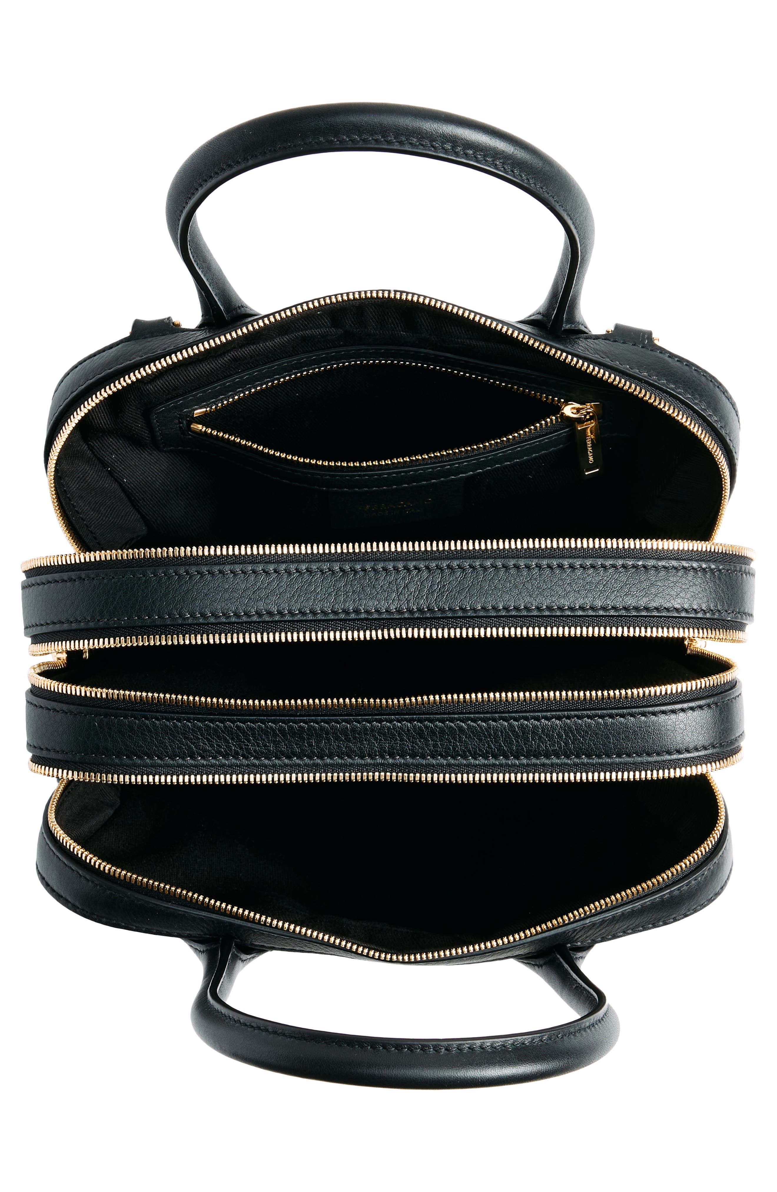 FERRAGAMO Star Triple Zip Handbag, Alternate, color, 