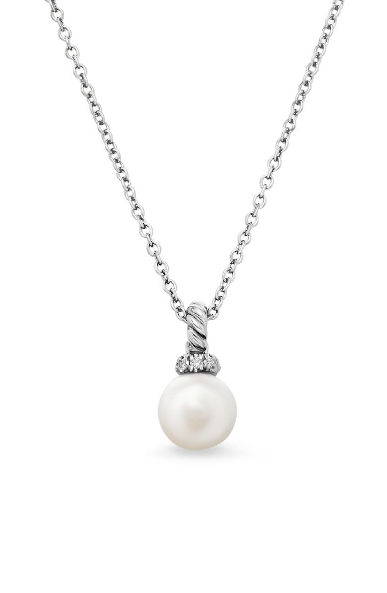 David Yurman Solari Pendant Necklace with Pearl & Diamonds in 18K Gold, Main, color,