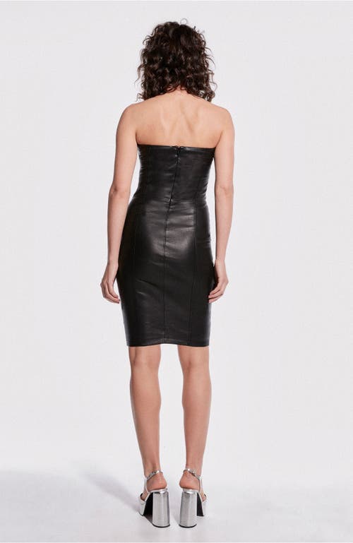 As By Df Revenge Stretch Leather Knee-length Dress In Black
