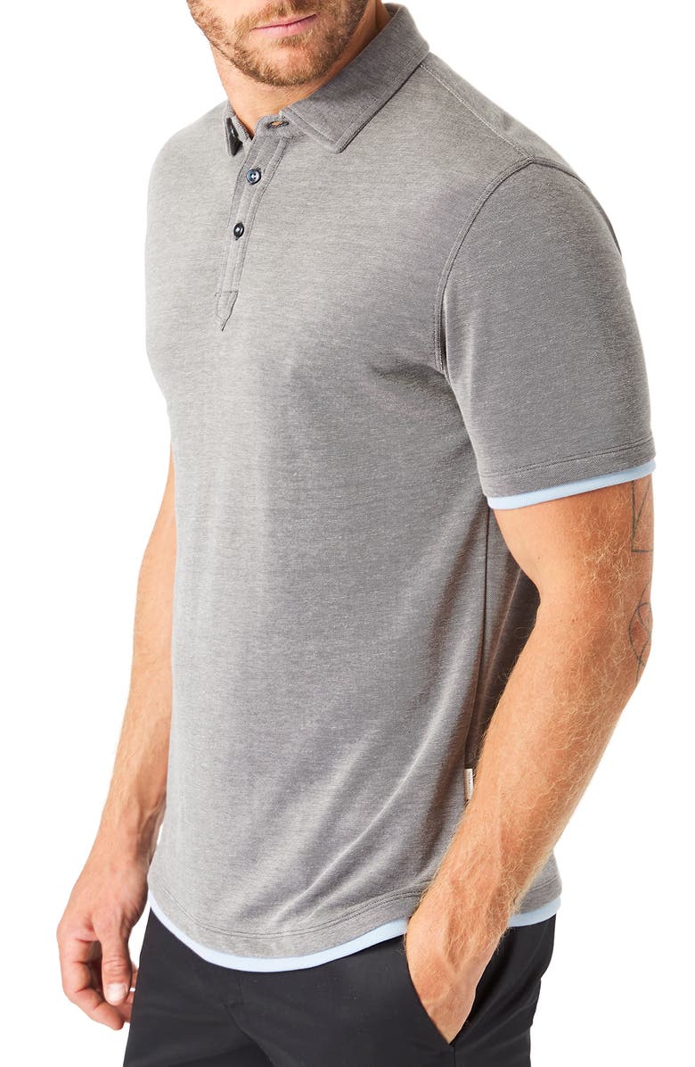 7 Diamonds Happier Layered Slub Piqué Polo, Alternate, color, 
