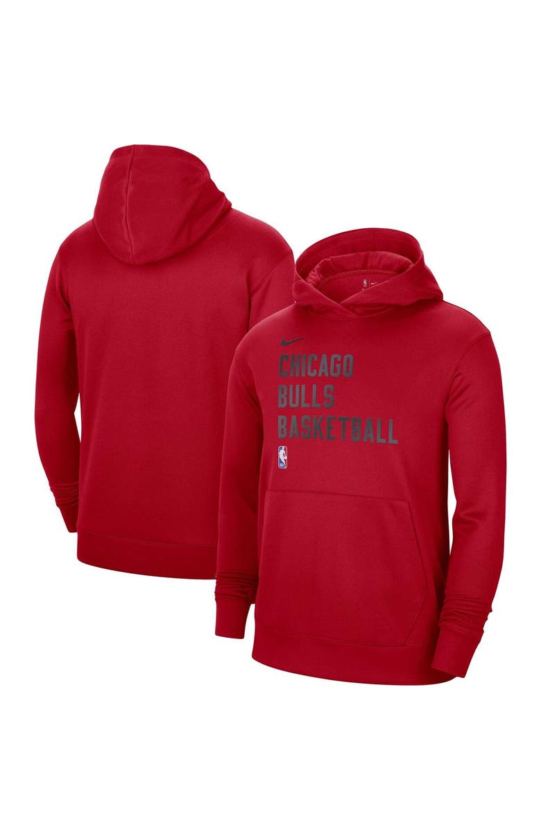 Nike Unisex Nike Red Chicago Bulls 2023/24 Performance Spotlight On-Court Practice Pullover Hoodie, Main, color, Red