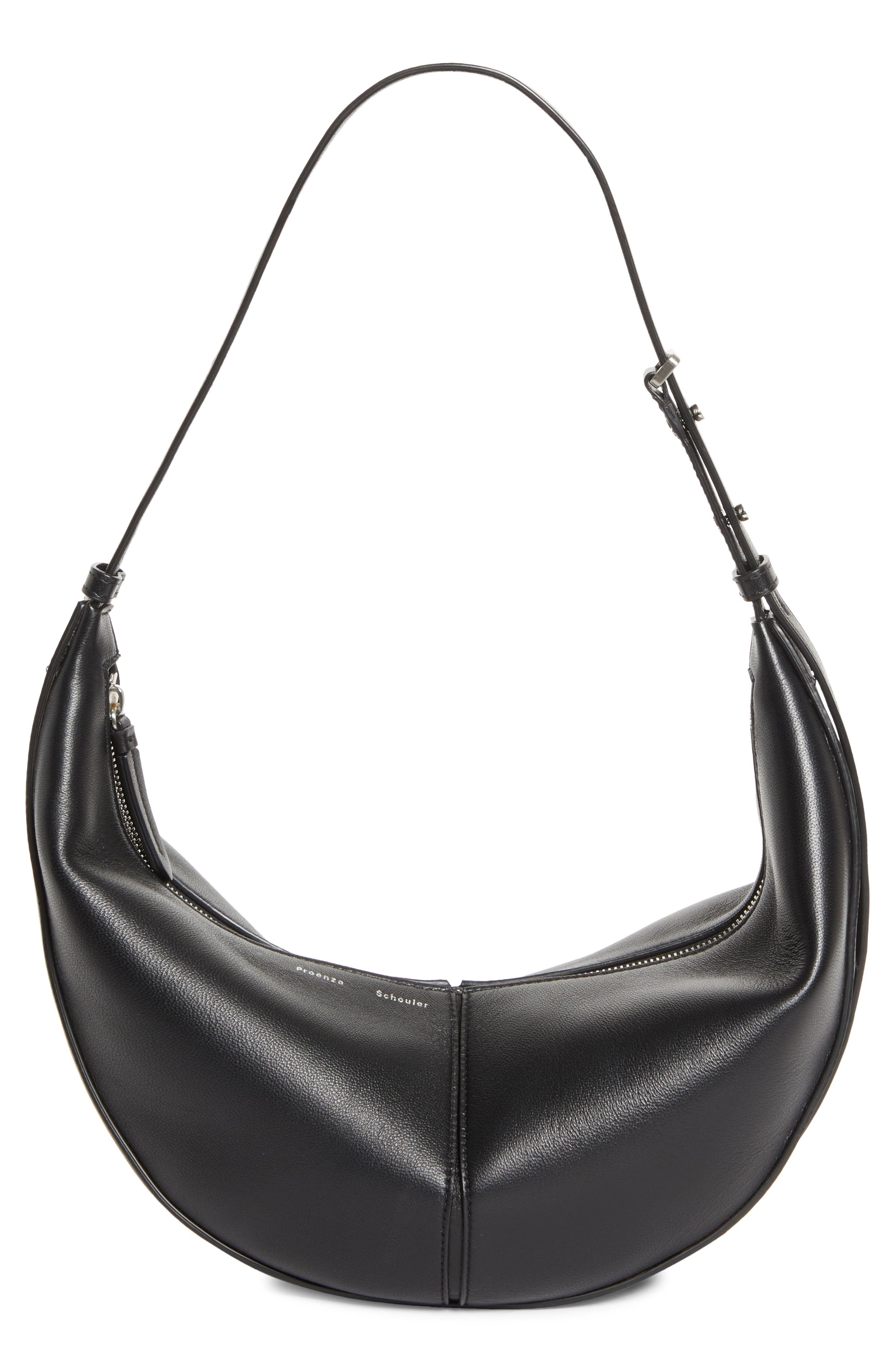 Proenza Schouler Slide Leather Hobo Bag, Main, color, Black