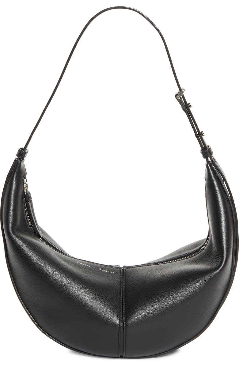 Proenza Schouler Slide Leather Hobo Bag, Main, color, Black