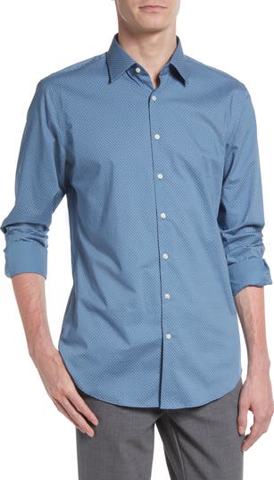 nordstrom extra trim fit dress shirt Nordstrom Extra Trim Fit Neat Non-Iron Cotton Dress Shirt