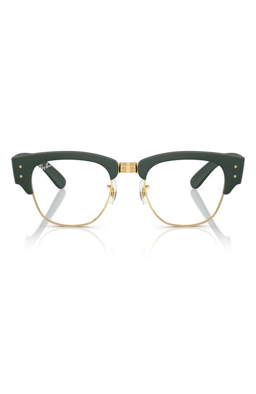 Ray Ban Ray-ban 52mm Square Optical Glasses In Gold Green