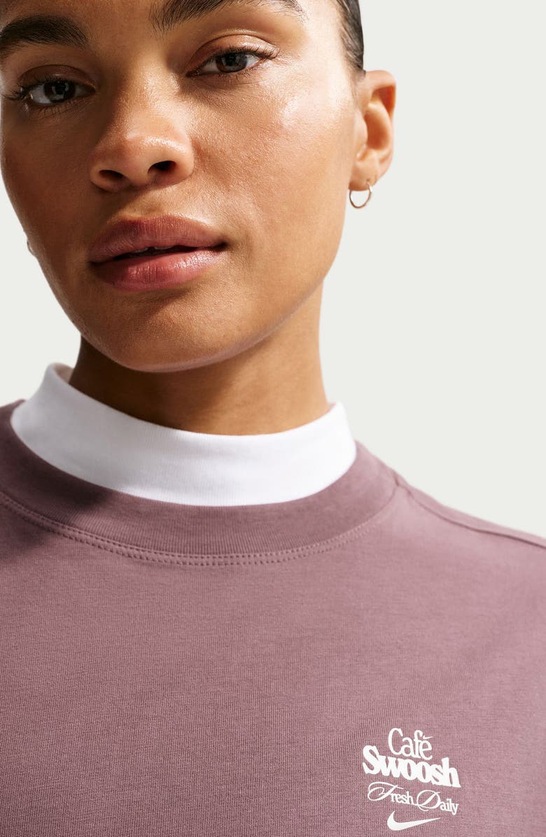 Jordan Café Swoosh Oversize Cotton Graphic T-Shirt, Alternate, color, Tattoo/ Sail/ Sail