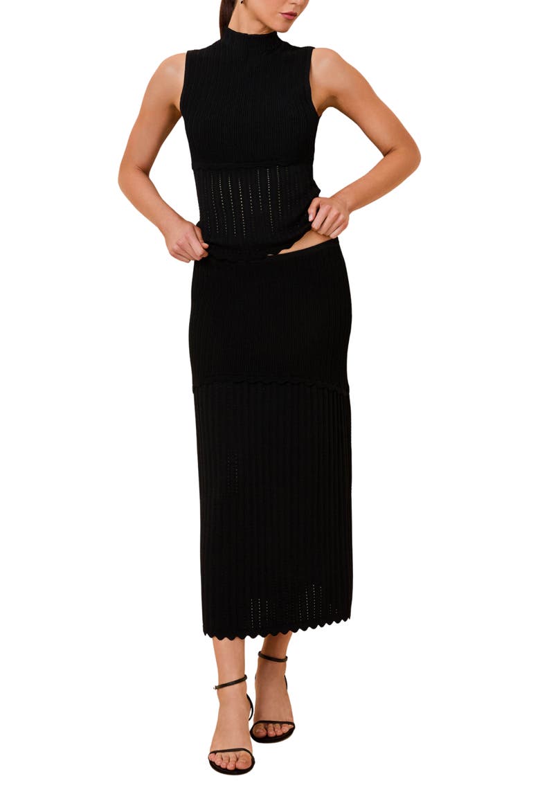 Amara Mock Neck Tank, Alternate, color, NOIR