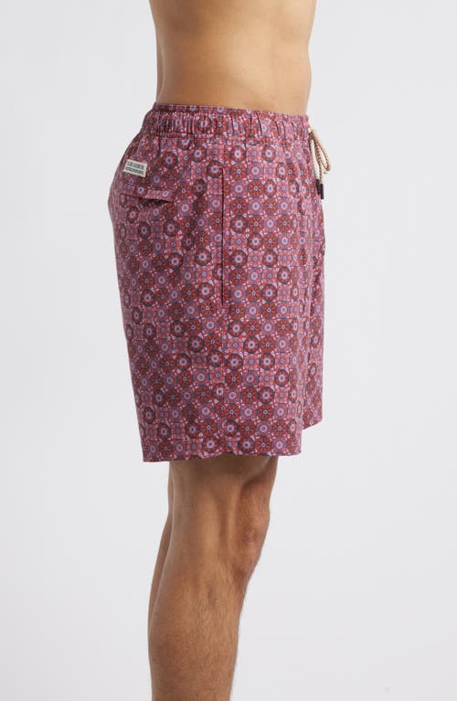 Fair Harbor The Bayberry Swim Trunks In Coral Sand Dollars