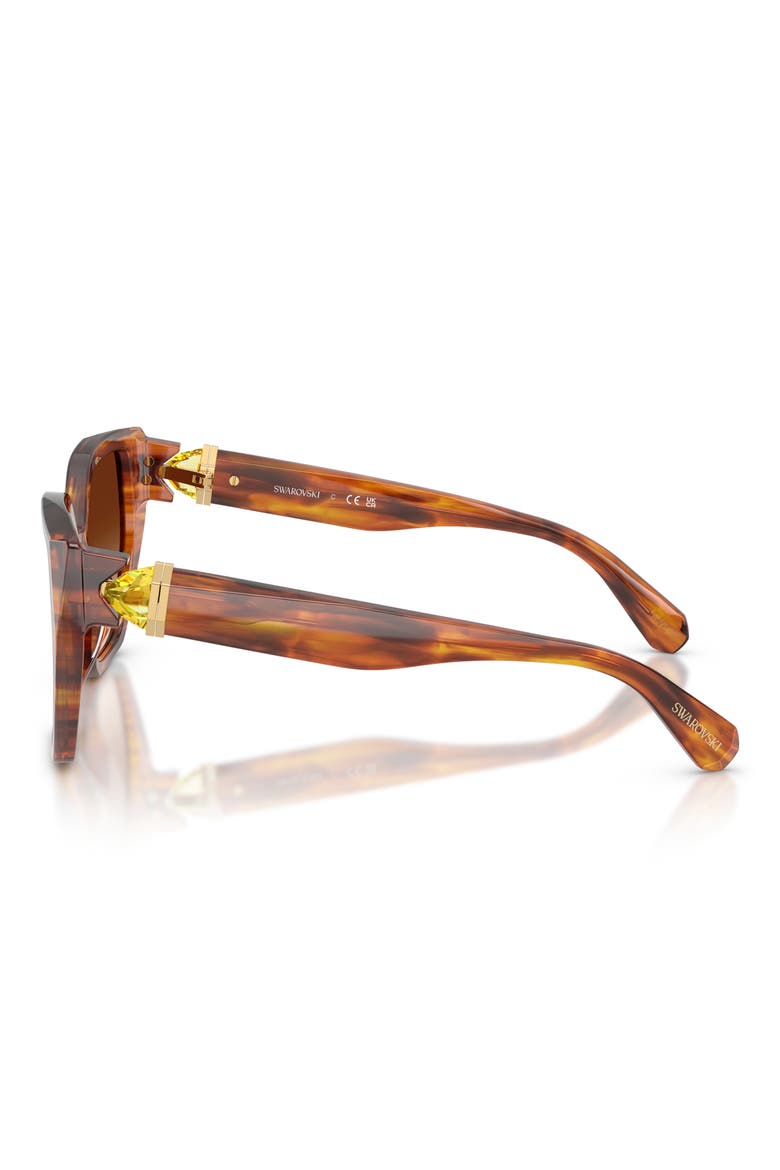 56mm Gradient Irregular Sunglasses, Alternate, color, STRIPED BROWN / BROWN GRADIENT