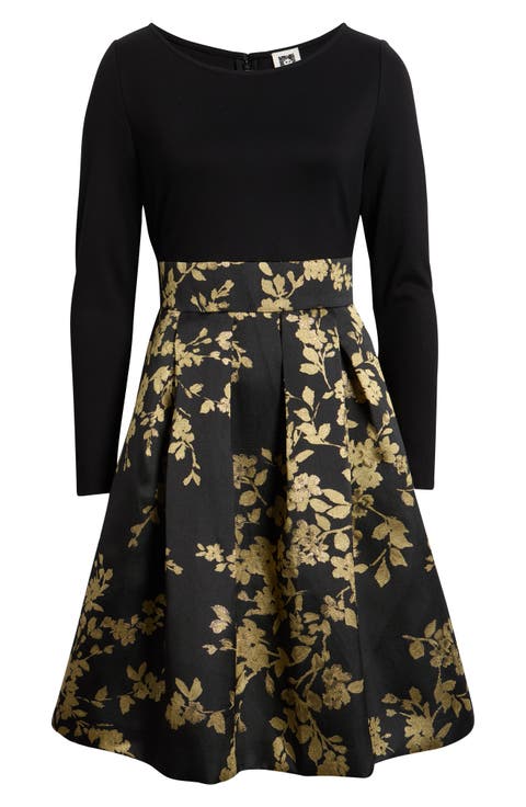 Pleated Jacquard Skirt Dress