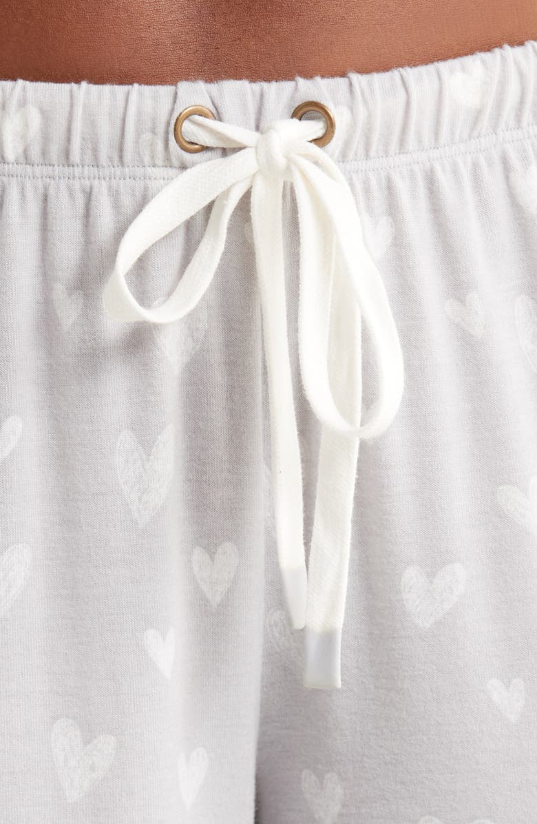 Honeydew Star Seeker Brushed Jersey Pajamas, Alternate, color, Light Grey Hearts