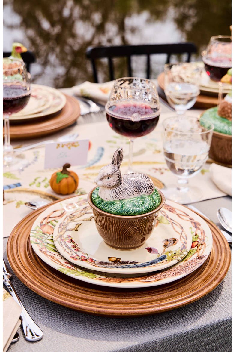 Forest Walk Rabbit Covered Bowl, Alternate, color, MULTI