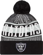 New Era Men's New Era Black Las Vegas Raiders Striped Cuffed Knit Hat with Pom