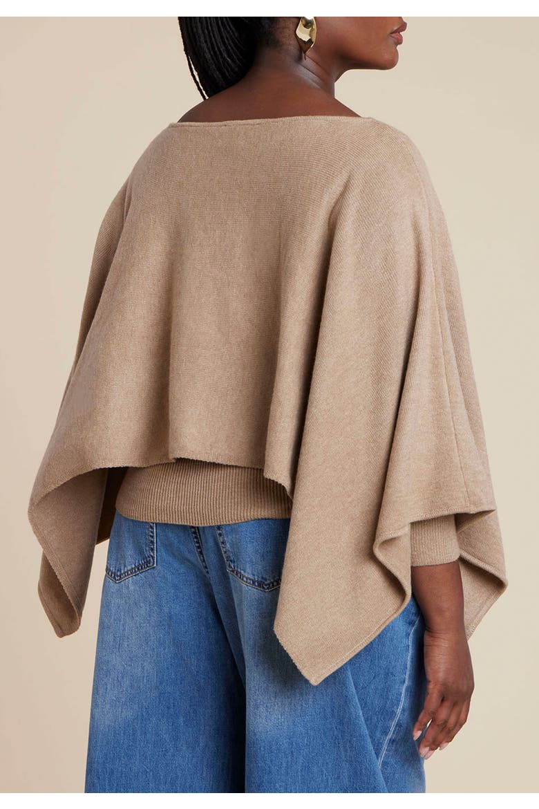 Layered Cape Sweater, Alternate, color, WARM CREAM