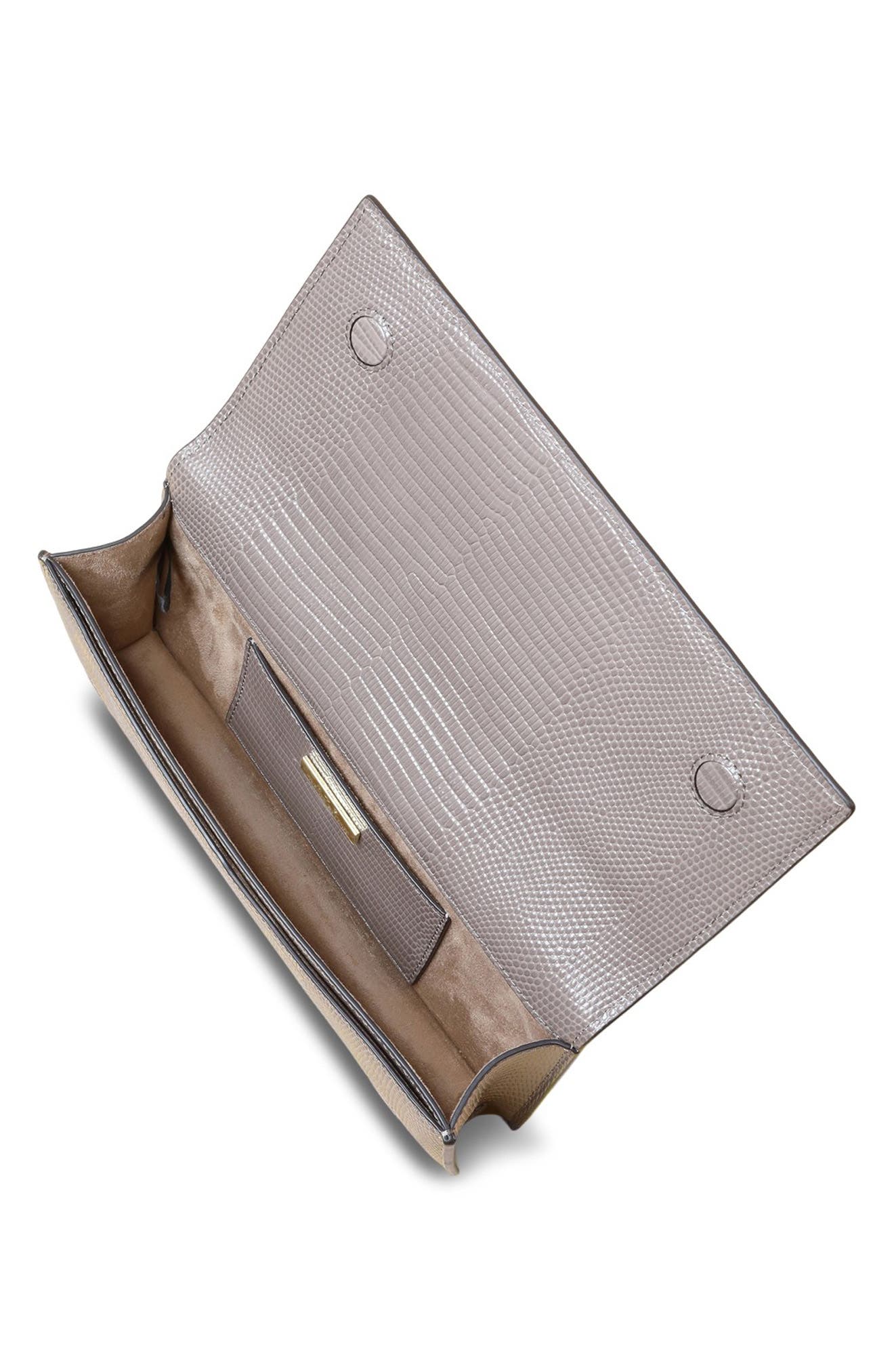 Alexis Bittar Twisted Side Handle Leather Clutch, Alternate, color, 