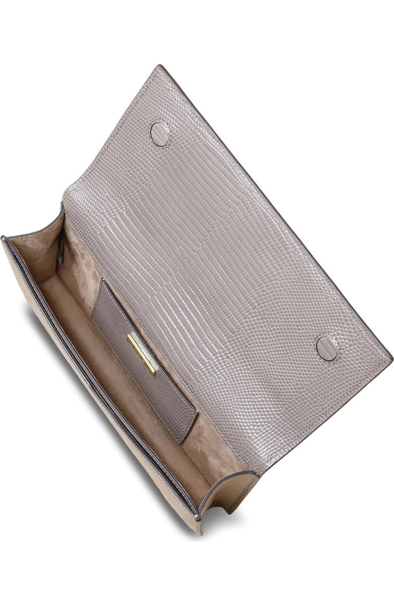 Alexis Bittar Twisted Side Handle Leather Clutch, Alternate, color,