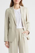 Anne Klein One-Button Linen Blend Blazer
