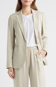 Anne Klein One-Button Linen Blend Blazer