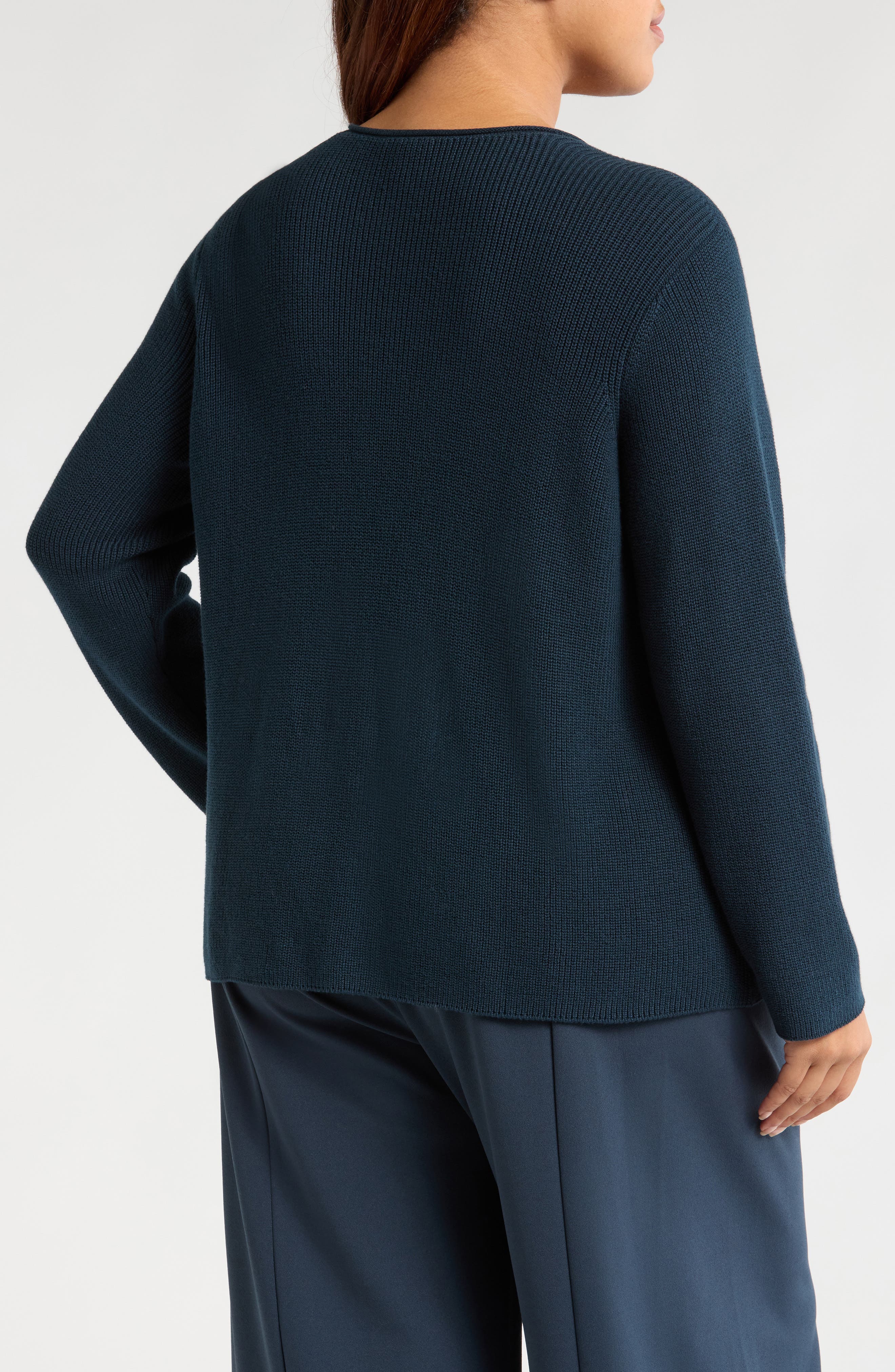 Eileen Fisher Marled Organic Cotton Roll Neck Sweater (Women ...
