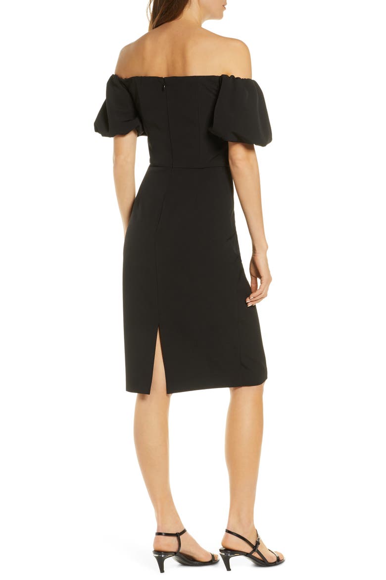 Off the Shoulder Cocktail Dress, Alternate, color, BLACK