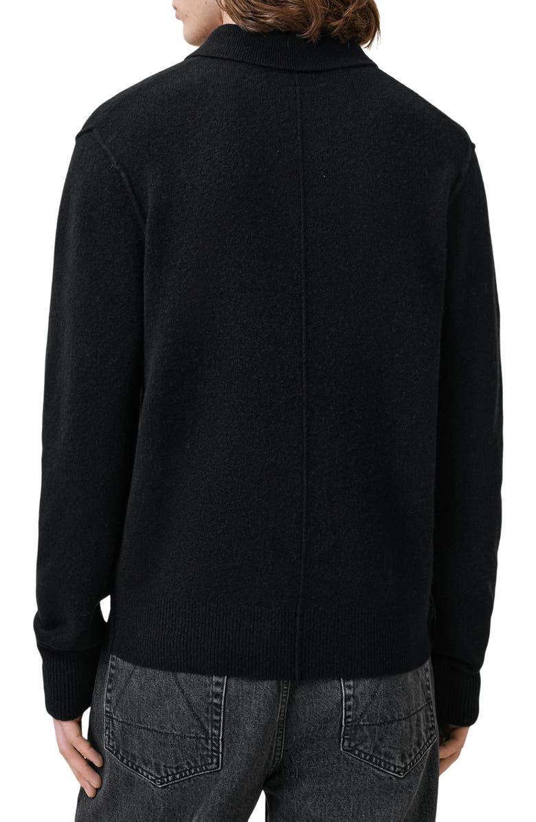 AllSaints Statten Polo Sweater, Alternate, color, Black