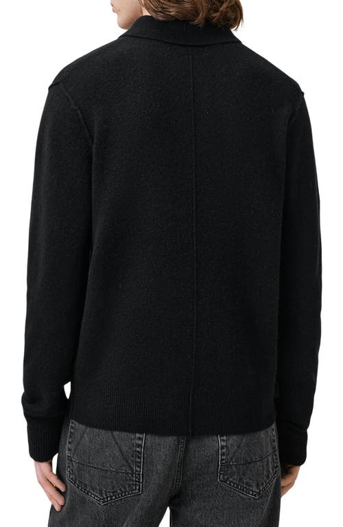 Allsaints Statten Regular Fit Polo Collar Sweater In Black