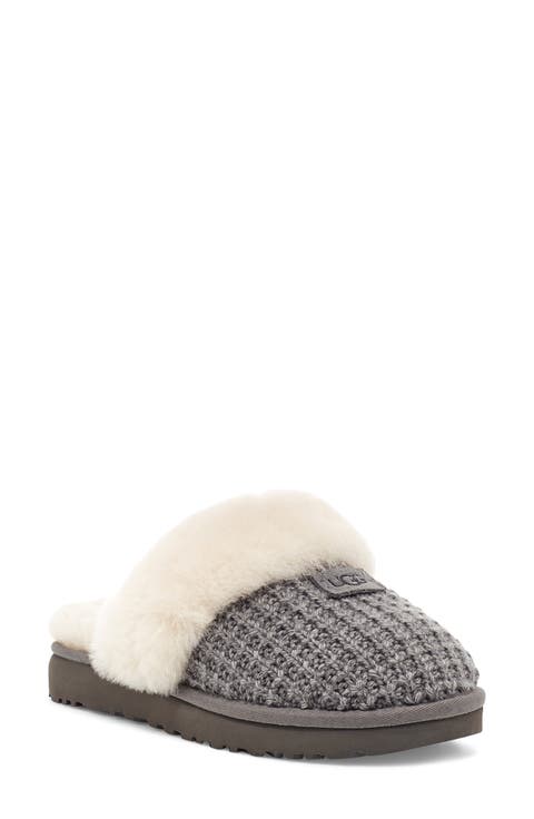 Cozy Knit Genuine Shearling Slipper (Women)